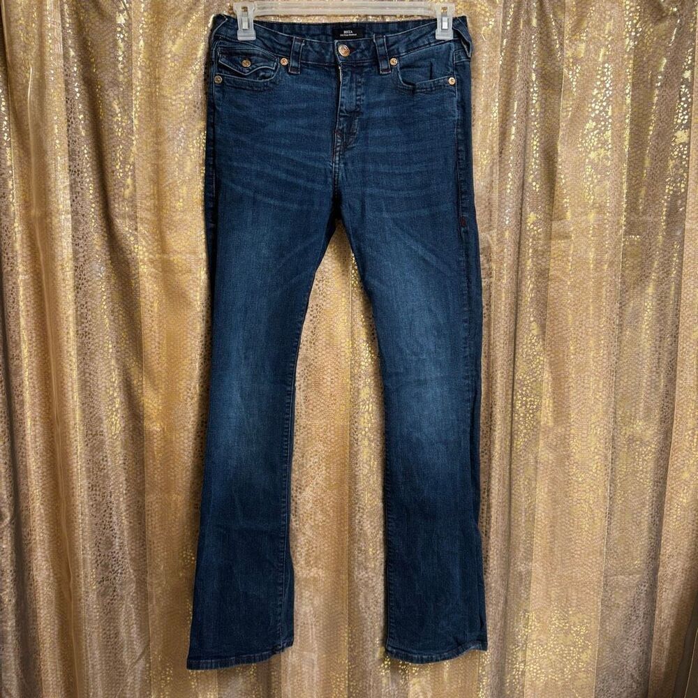 True Religion Becca Mid Rise Boot Cut Dark Wash Jeans Size 30